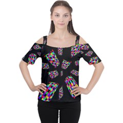 Colorful Abstraction Women s Cutout Shoulder Tee