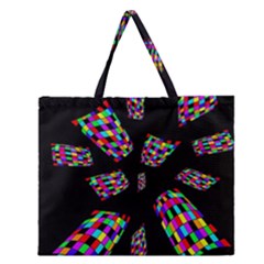 Colorful Abstraction Zipper Large Tote Bag by Valentinaart