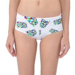 Colorful Abstraction Mid-waist Bikini Bottoms by Valentinaart