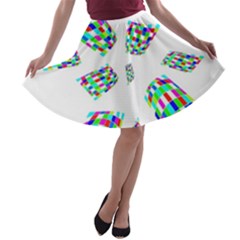 Colorful Abstraction A-line Skater Skirt by Valentinaart