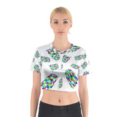 Colorful Abstraction Cotton Crop Top by Valentinaart