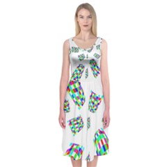 Colorful Abstraction Midi Sleeveless Dress