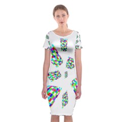 Colorful Abstraction Classic Short Sleeve Midi Dress