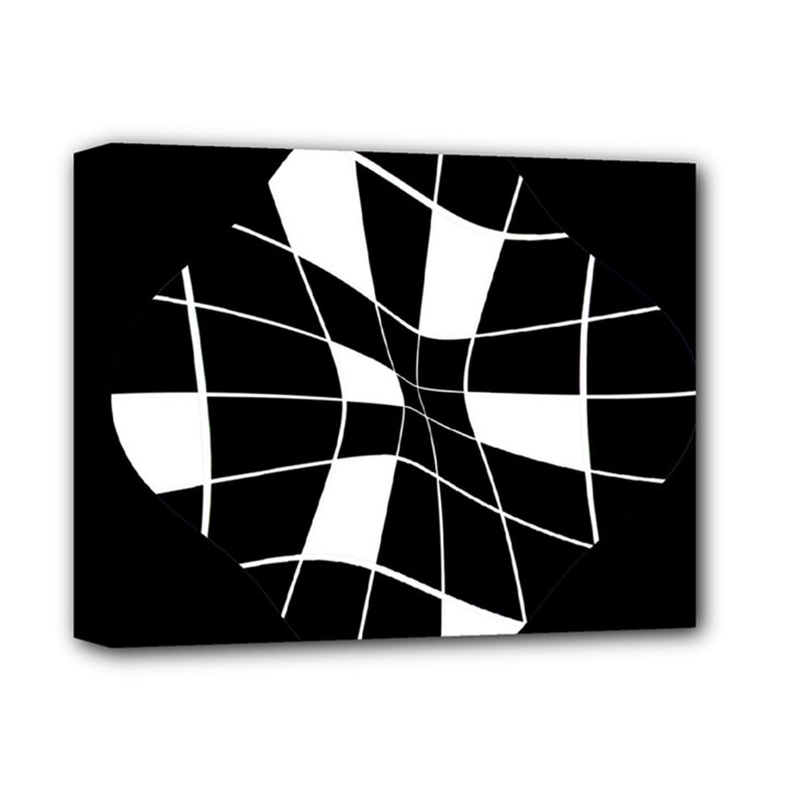 Black and white abstract flower Deluxe Canvas 14  x 11 