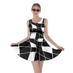 Black And White Abstract Flower Skater Dress by Valentinaart