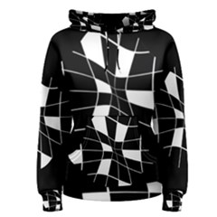 Black And White Abstract Flower Women s Pullover Hoodie by Valentinaart