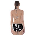 Black and white abstract flower Cut-Out One Piece Swimsuit View2