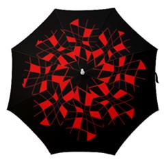 Red Abstract Flower Straight Umbrellas