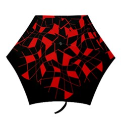 Red Abstract Flower Mini Folding Umbrellas