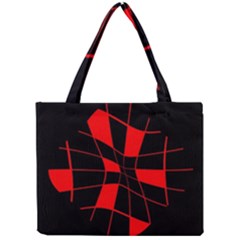 Red Abstract Flower Mini Tote Bag by Valentinaart