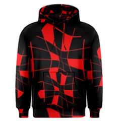 Red Abstract Flower Men s Pullover Hoodie by Valentinaart