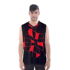 Red Abstract Flower Men s Basketball Tank Top