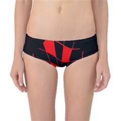 Red Abstract Flower Classic Bikini Bottoms