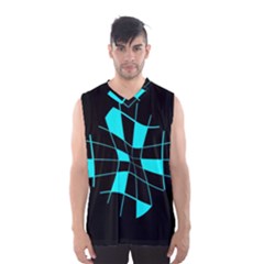 Blue Abstract Flower Men s Basketball Tank Top