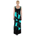 Blue abstract flower Maxi Thigh Split Dress View2