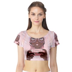 Gamergirl 3 P Short Sleeve Crop Top (tight Fit)