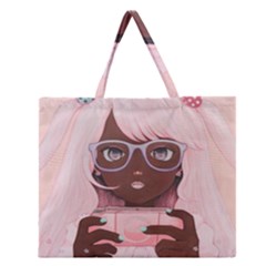 Gamergirl 3 P Zipper Large Tote Bag