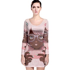 Gamergirl 3 P Long Sleeve Velvet Bodycon Dress