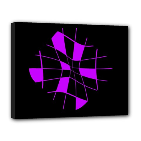 Purple Abstract Flower Canvas 14  X 11  by Valentinaart