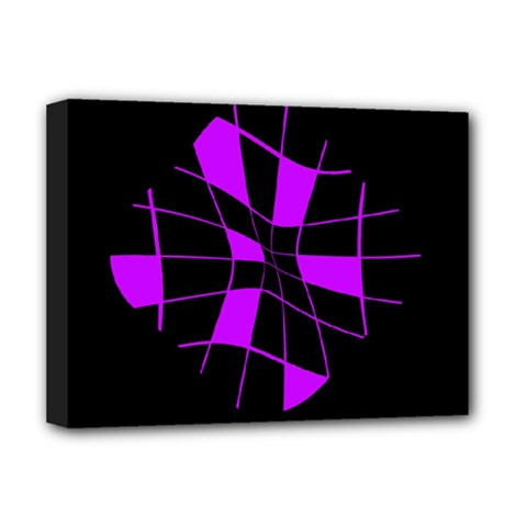 Purple Abstract Flower Deluxe Canvas 16  X 12   by Valentinaart