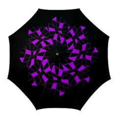 Purple Abstract Flower Golf Umbrellas