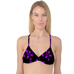 Purple Abstract Flower Reversible Tri Bikini Top by Valentinaart