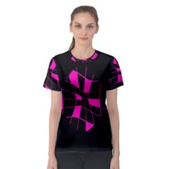 Pink Abstract Flower Women s Sport Mesh Tee