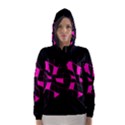 Pink abstract flower Hooded Wind Breaker (Women) View1