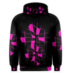 Pink Abstract Flower Men s Zipper Hoodie