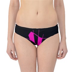 Pink Abstract Flower Hipster Bikini Bottoms