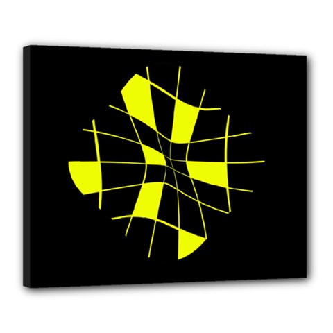 Yellow Abstract Flower Canvas 20  X 16 