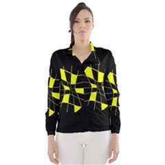 Yellow Abstract Flower Wind Breaker (women)