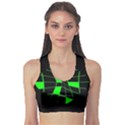 Green abstract flower Sports Bra View1