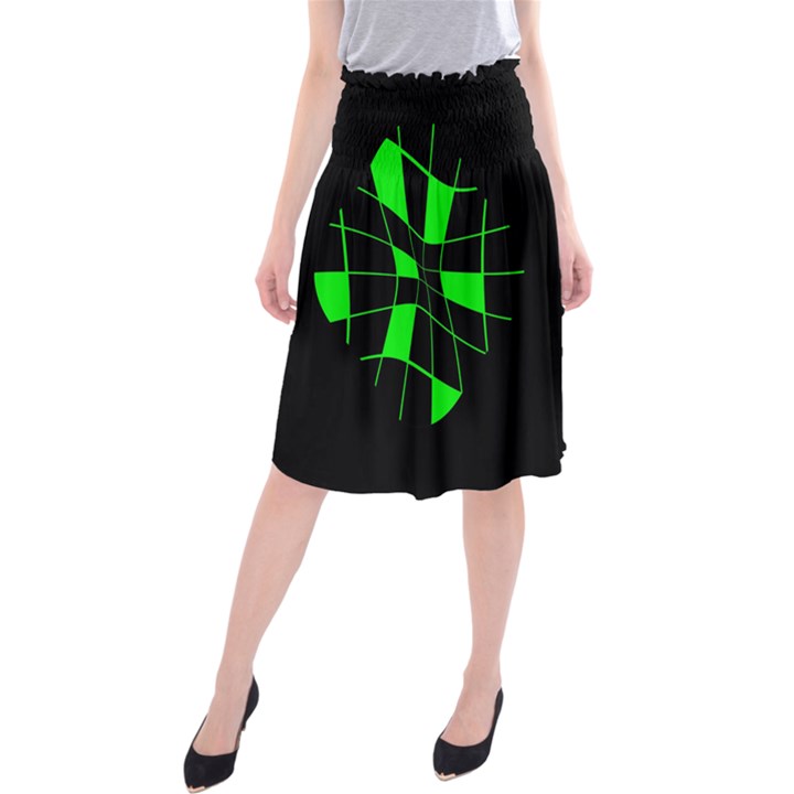 Green abstract flower Midi Beach Skirt