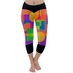 Colorful Circle  Capri Winter Leggings 