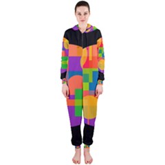 Colorful Circle  Hooded Jumpsuit (ladies) 