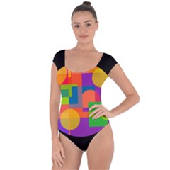 Colorful Circle  Short Sleeve Leotard 