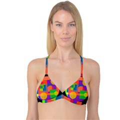 Colorful Circle  Reversible Tri Bikini Top by Valentinaart