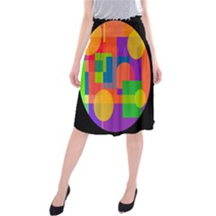 Colorful Circle  Midi Beach Skirt