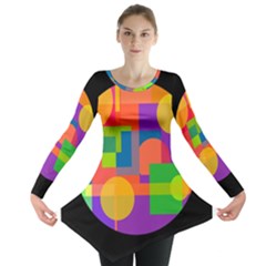 Colorful Circle  Long Sleeve Tunic  by Valentinaart