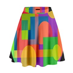 Colorful Circle  High Waist Skirt