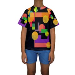 Colorful Abstraction Kid s Short Sleeve Swimwear