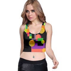 Colorful Abstraction Racer Back Crop Top by Valentinaart