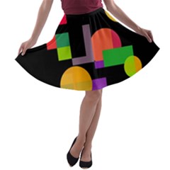 Colorful Abstraction A-line Skater Skirt