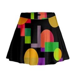 Colorful Abstraction Mini Flare Skirt