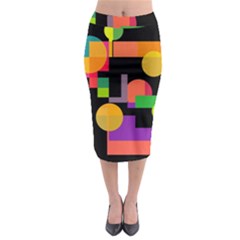 Colorful Abstraction Midi Pencil Skirt