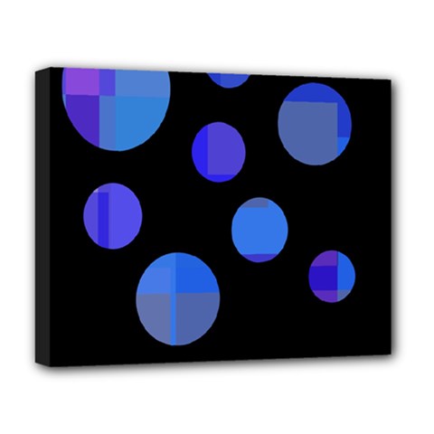 Blue Circles  Deluxe Canvas 20  X 16   by Valentinaart