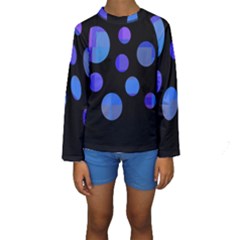 Blue Circles  Kid s Long Sleeve Swimwear