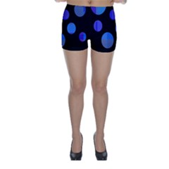 Blue Circles  Skinny Shorts by Valentinaart