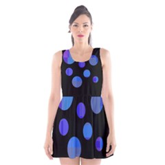 Blue Circles  Scoop Neck Skater Dress